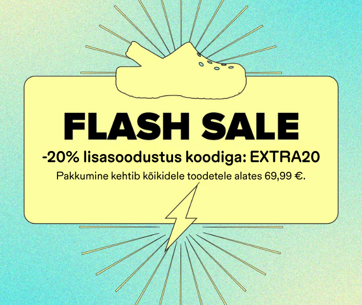 -20% lisasoodustus kogu kaubale, ostes alates 69,99 € koodiga: EXTRA20. Pakkumine kehtib ainult 26.05.2026.